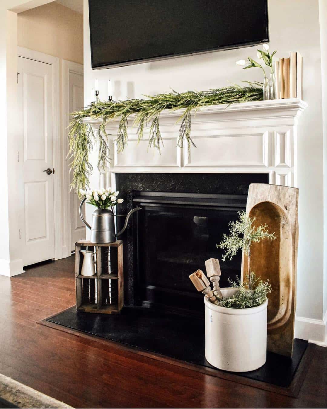 Wooden Dough Bowl and Crock Anchor Hearth Decor