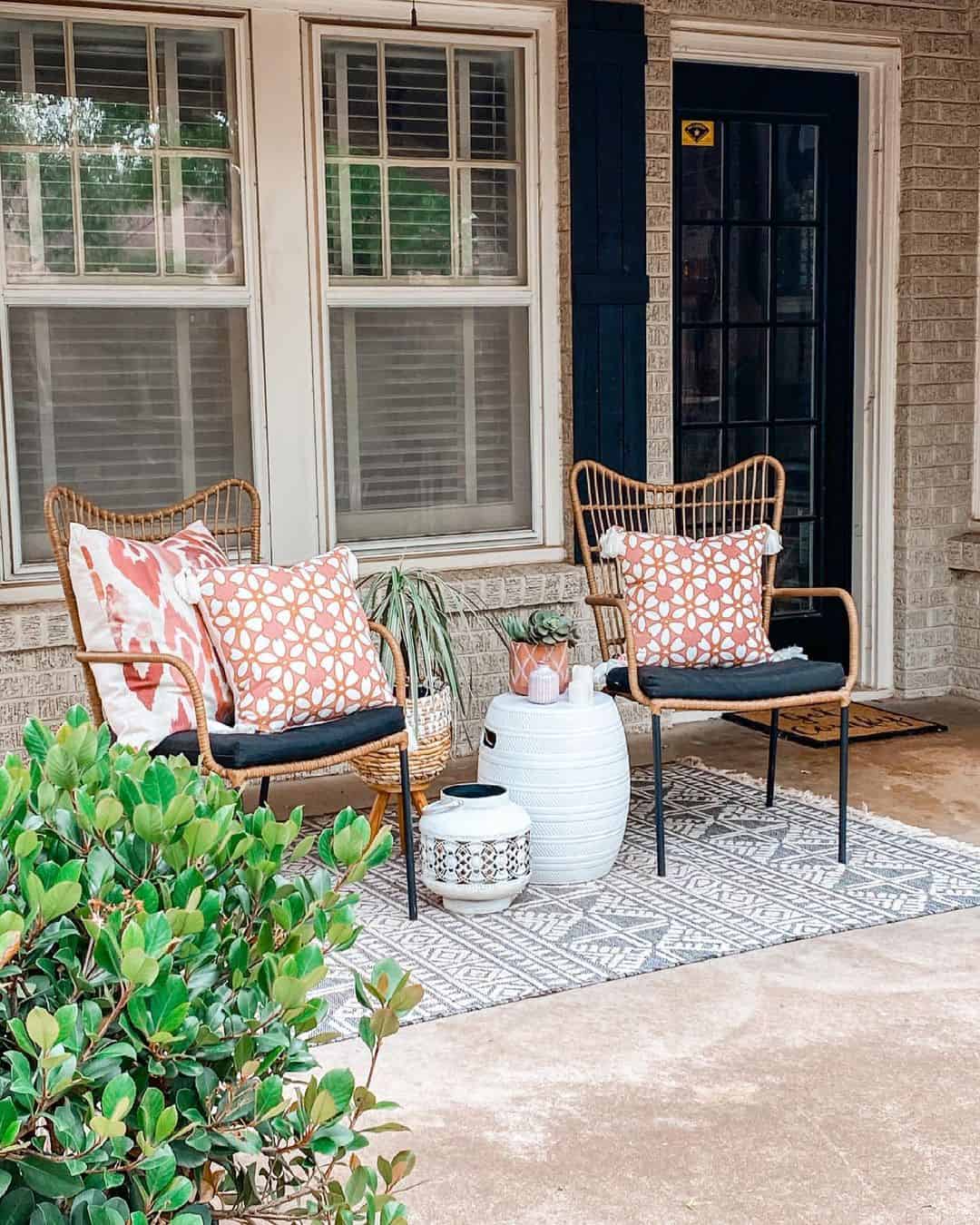 Woven Rattan Chairs Create a Cozy Seating Area