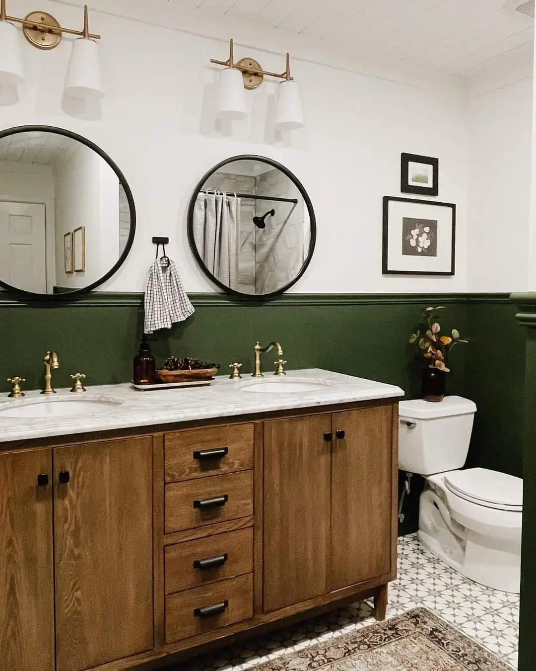 Deep Green Wainscoting Creates a Cozy Ambiance