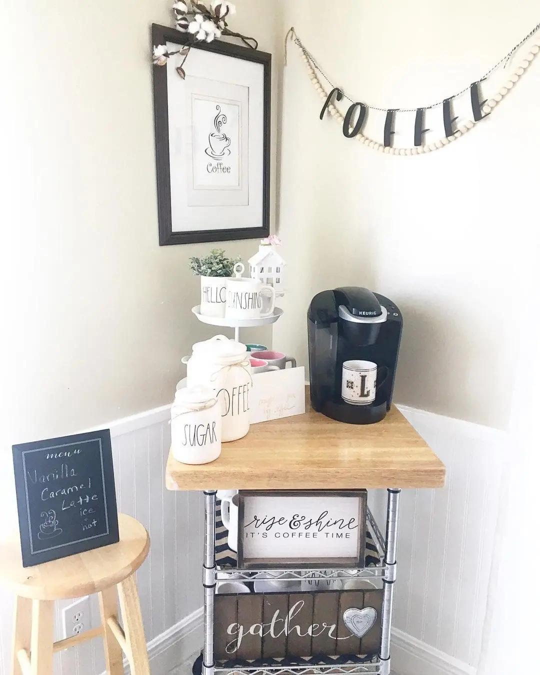 Tiered Stand Displays Mugs and Kitchen Accessories