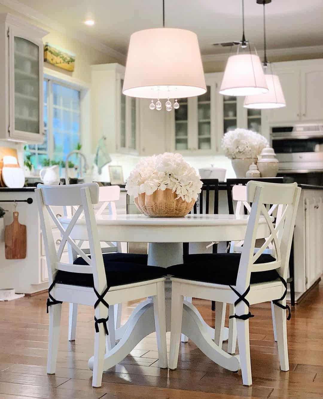 Woven Basket Holds a Cloud of White Hydrangeas