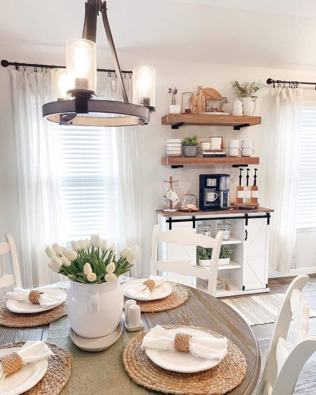 Freshen Your Table with White Tulips in a Ceramic Vase