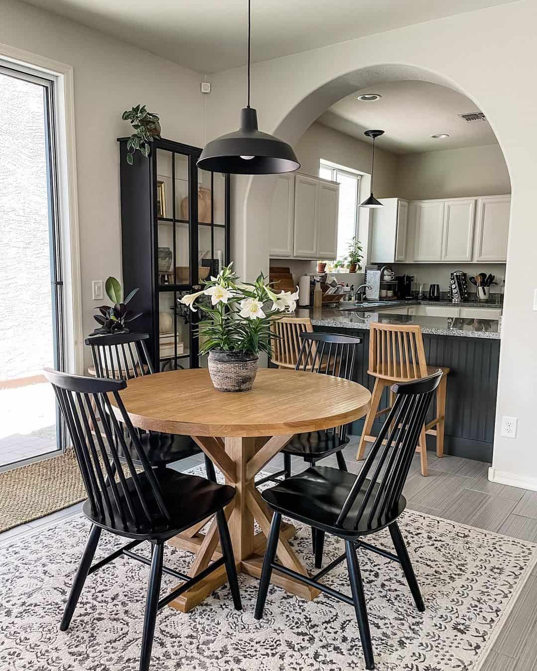 Contrast Wood with Black Spindle Chairs