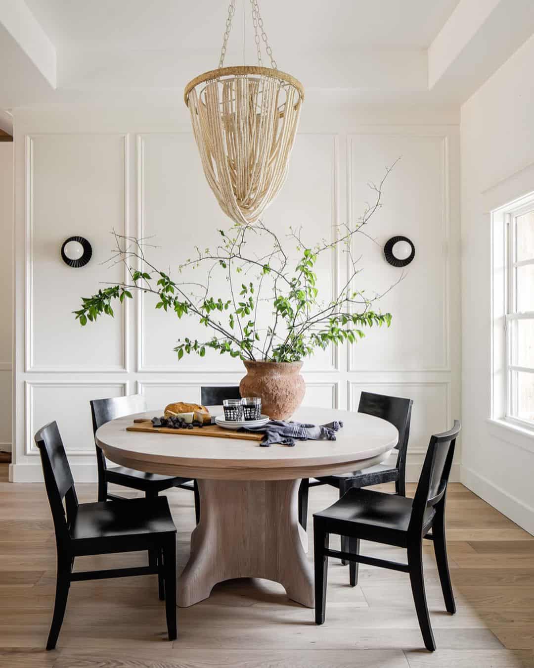 Textured Terracotta Vase Holds Dramatic Branching Greenery