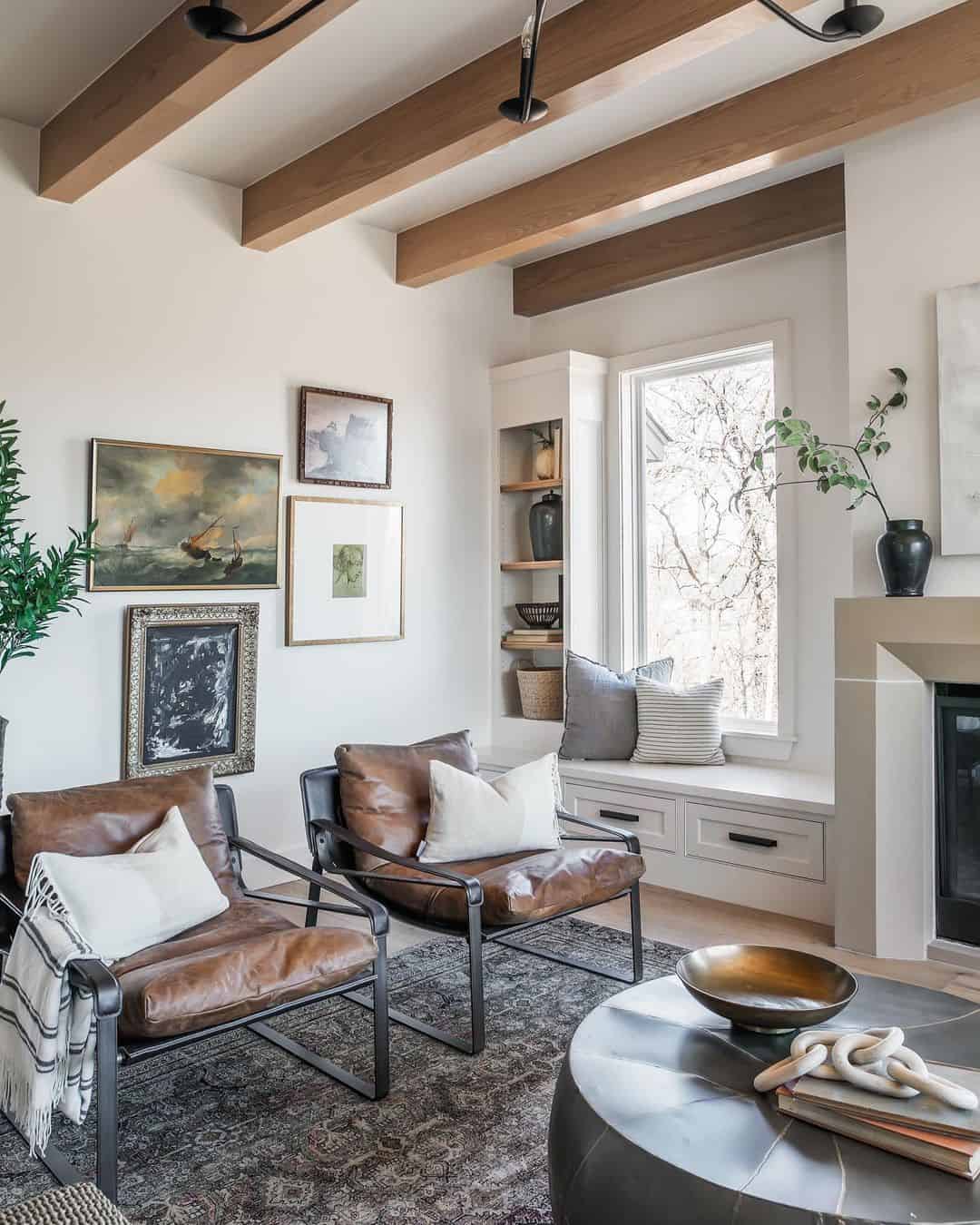 Draw the Eye Upward with Wood Ceiling Beams