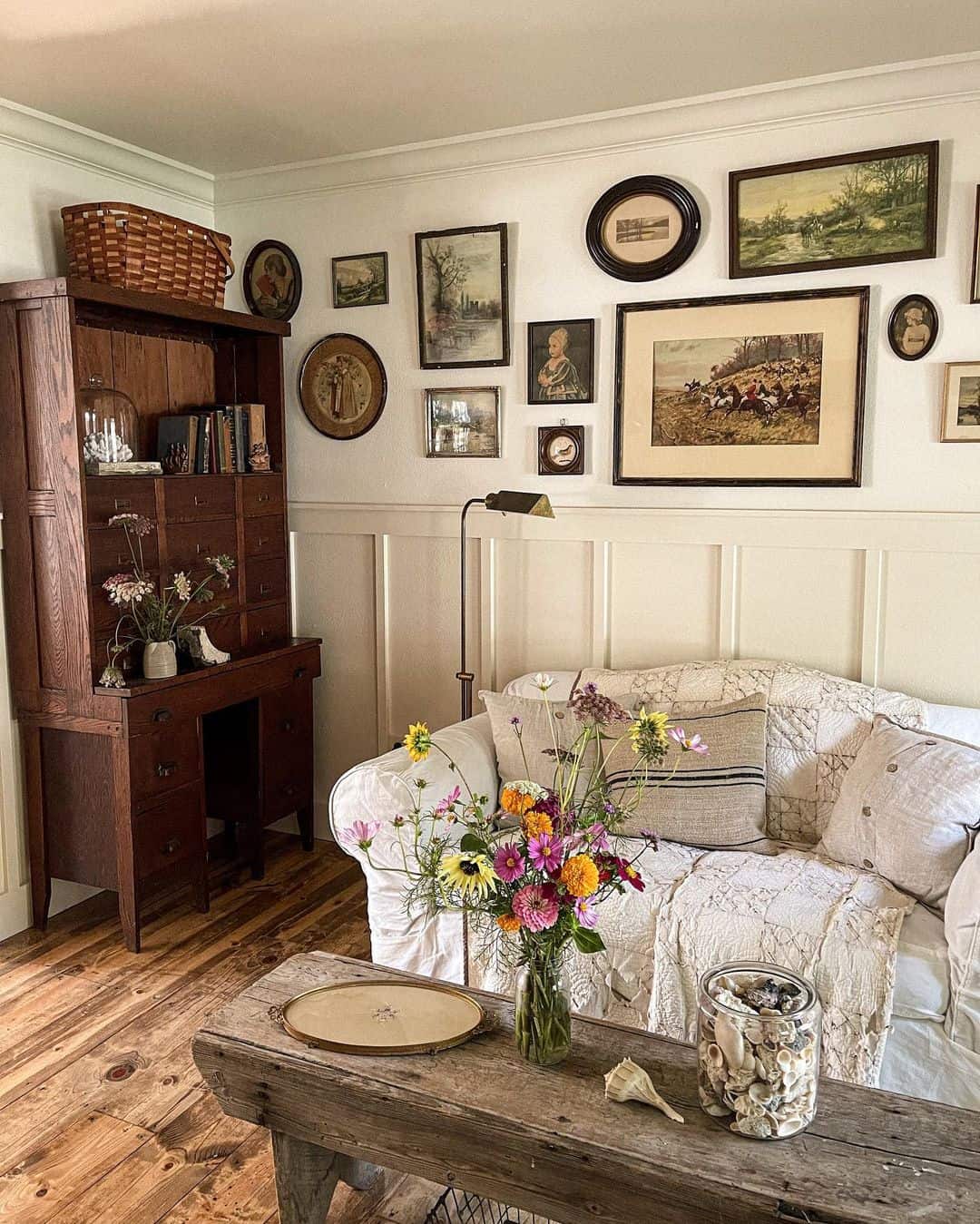 Vintage Botanical Prints Add Depth to Gallery Wall
