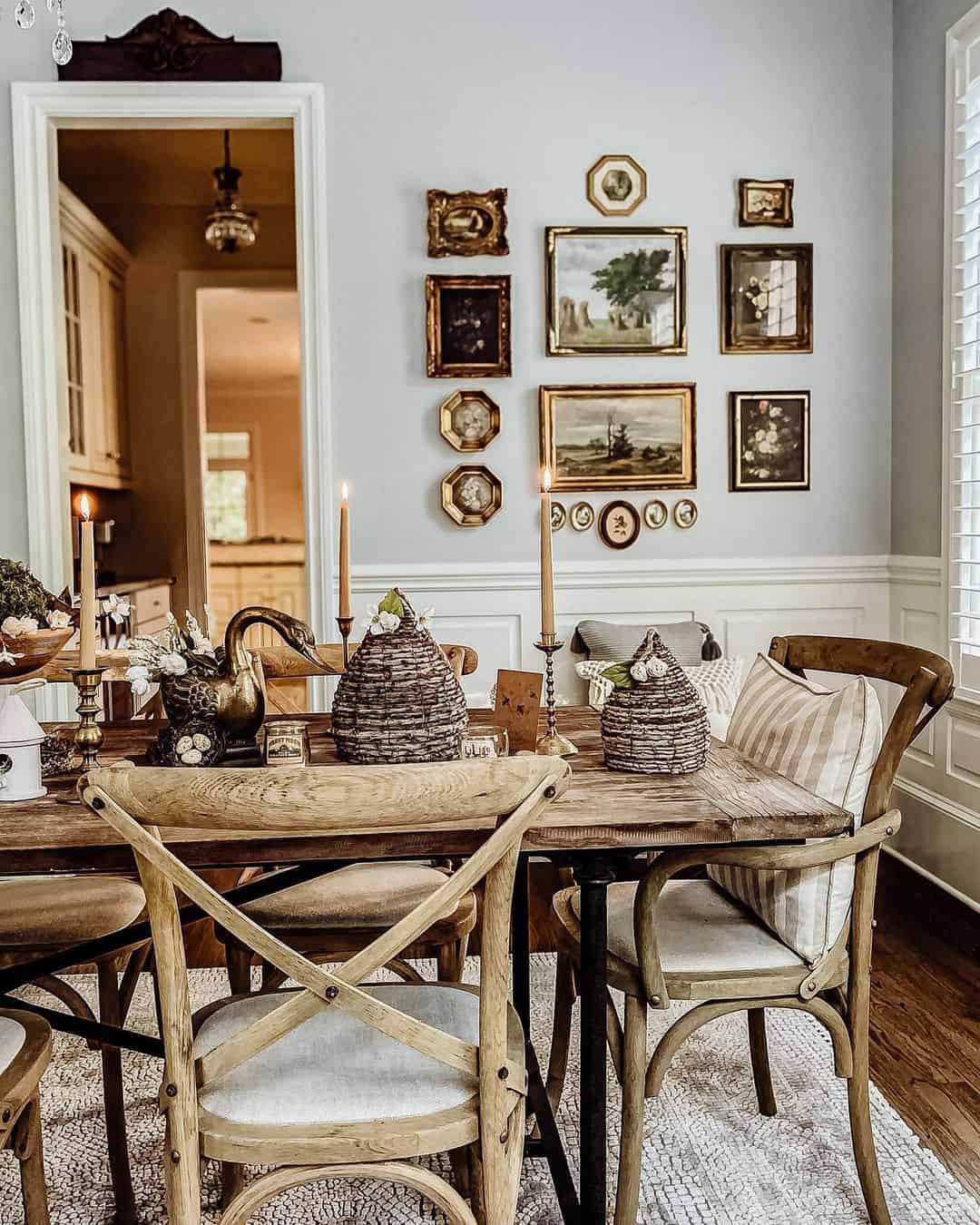 Mix Ornate Gold Frames with Small Portraits