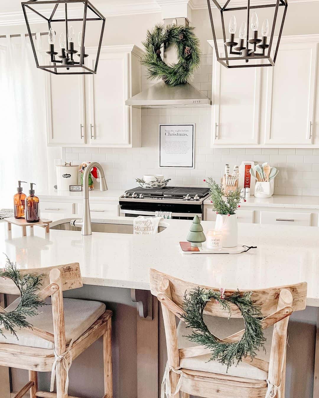 Miniature Wreaths Dress Up Wooden Chairs for Seasonal Flair