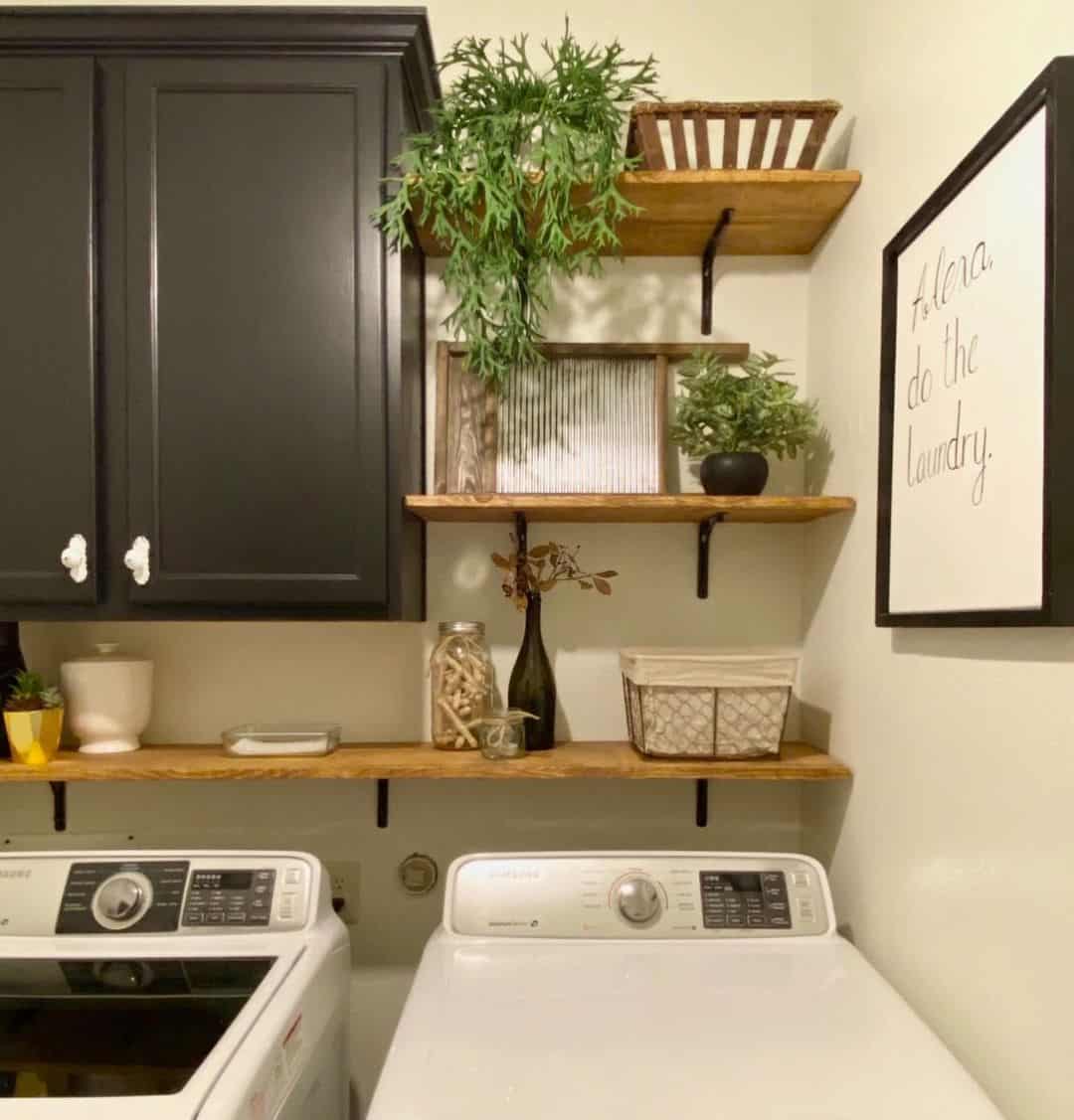 Floating Wood Shelves Add Open Storage and Decor