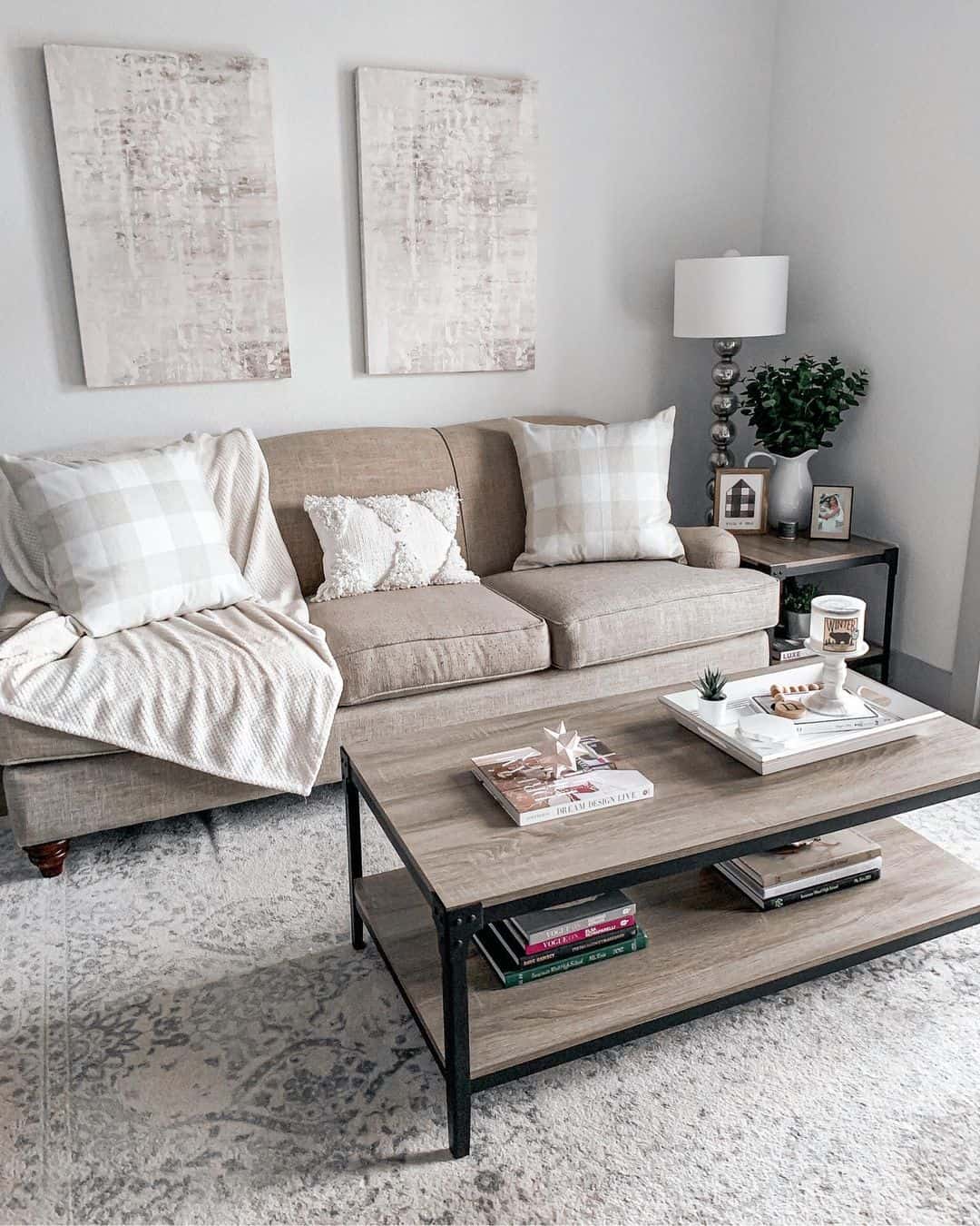 Abstract Art Adds Soft Texture Above Your Sofa