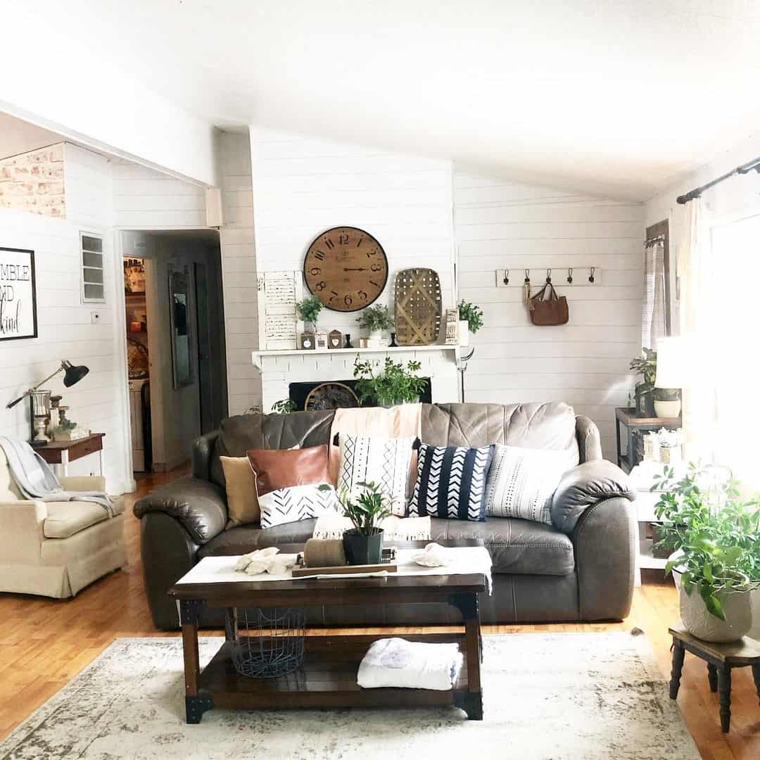 Anchor Your Mantel Decor with an Oversized Round Clock