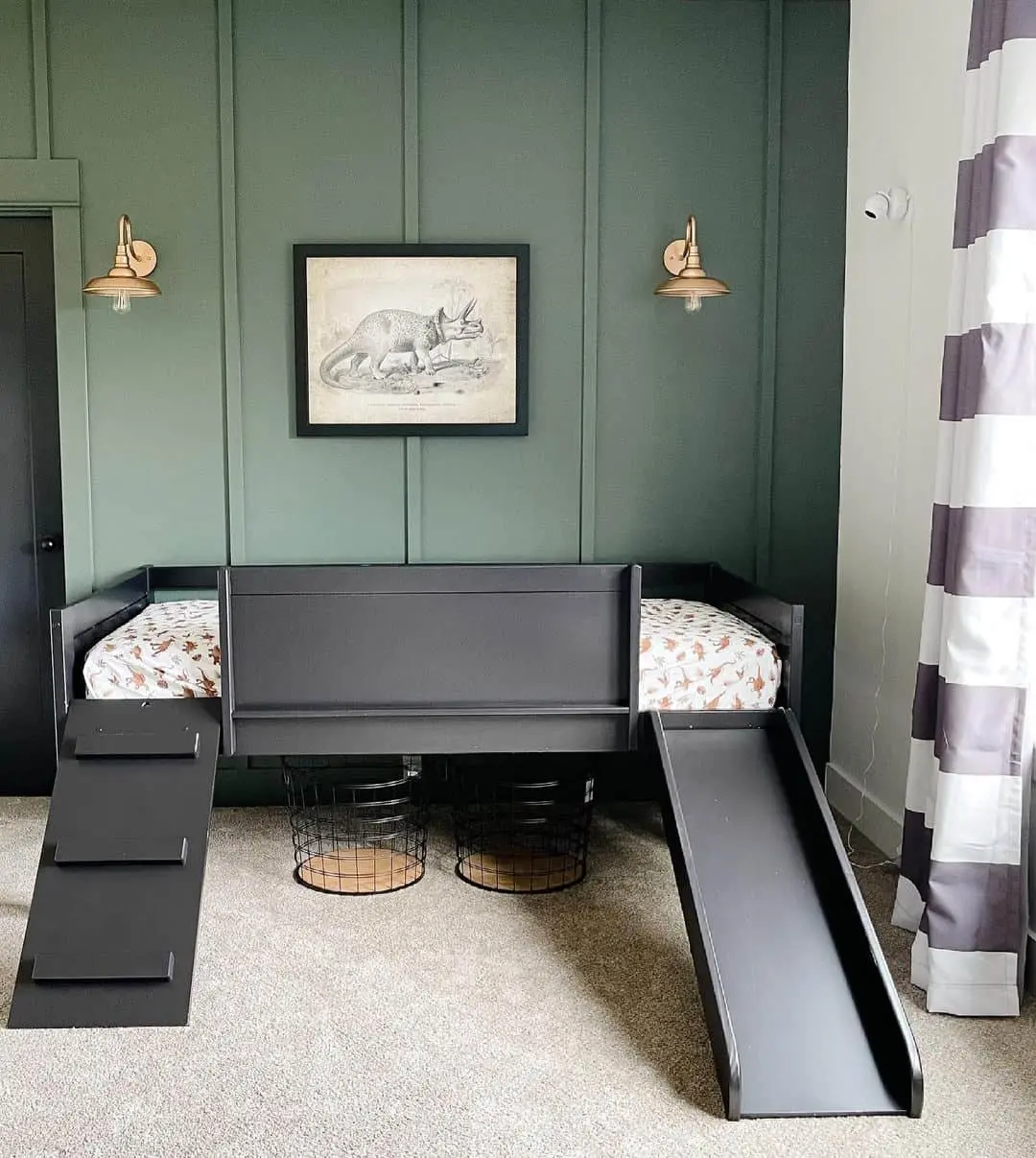 Low Loft Bed with Ramp and Slide Encourages Active Play