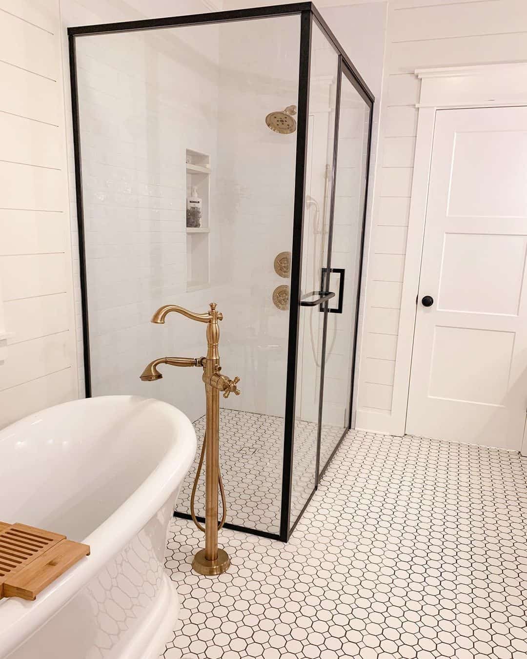 Define Your Space with a Modern Black-Framed Glass Shower