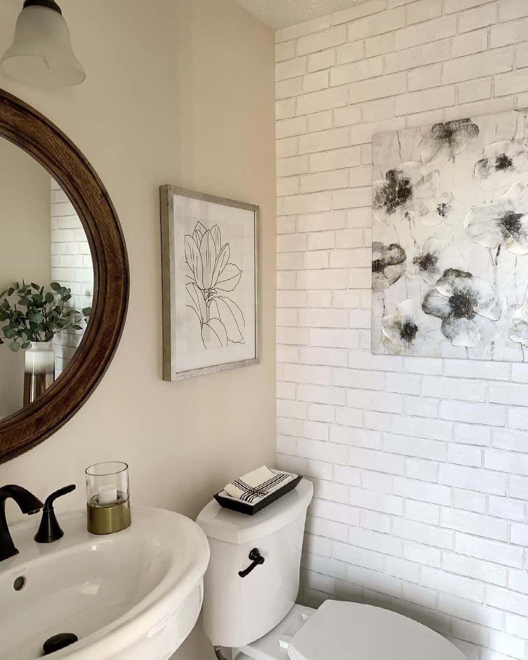 Textured White Brick Wallpaper Adds a Fresh Look
