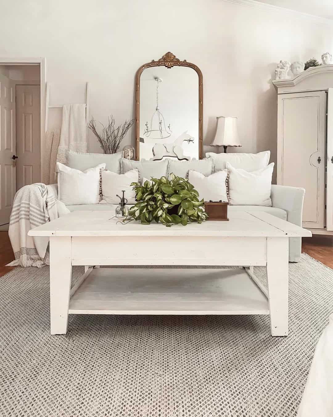 Ornate Mirror Reflects Light To Expand Your Small Living Room