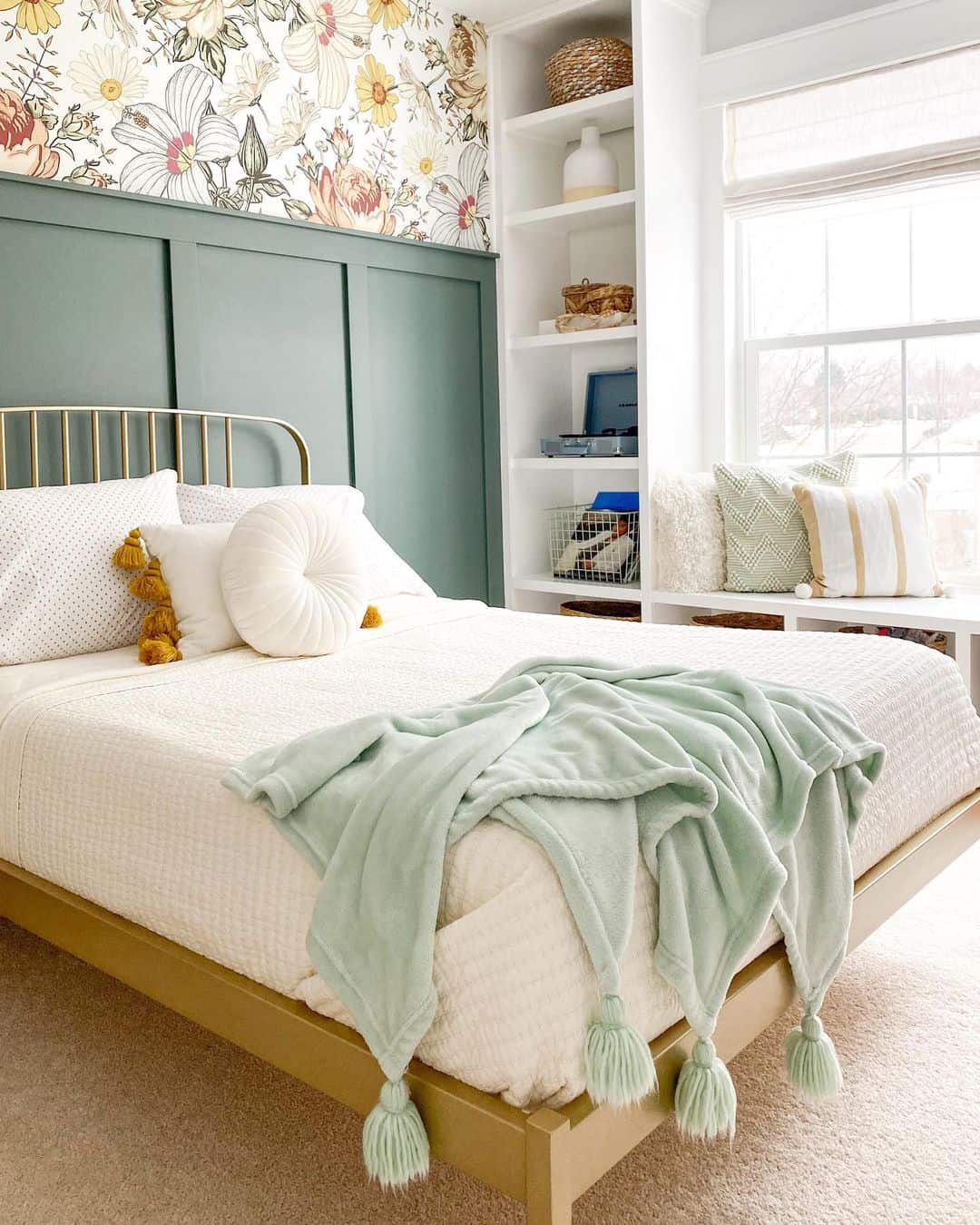 Sage Green Wainscoting Creates a Bold Vertical Design