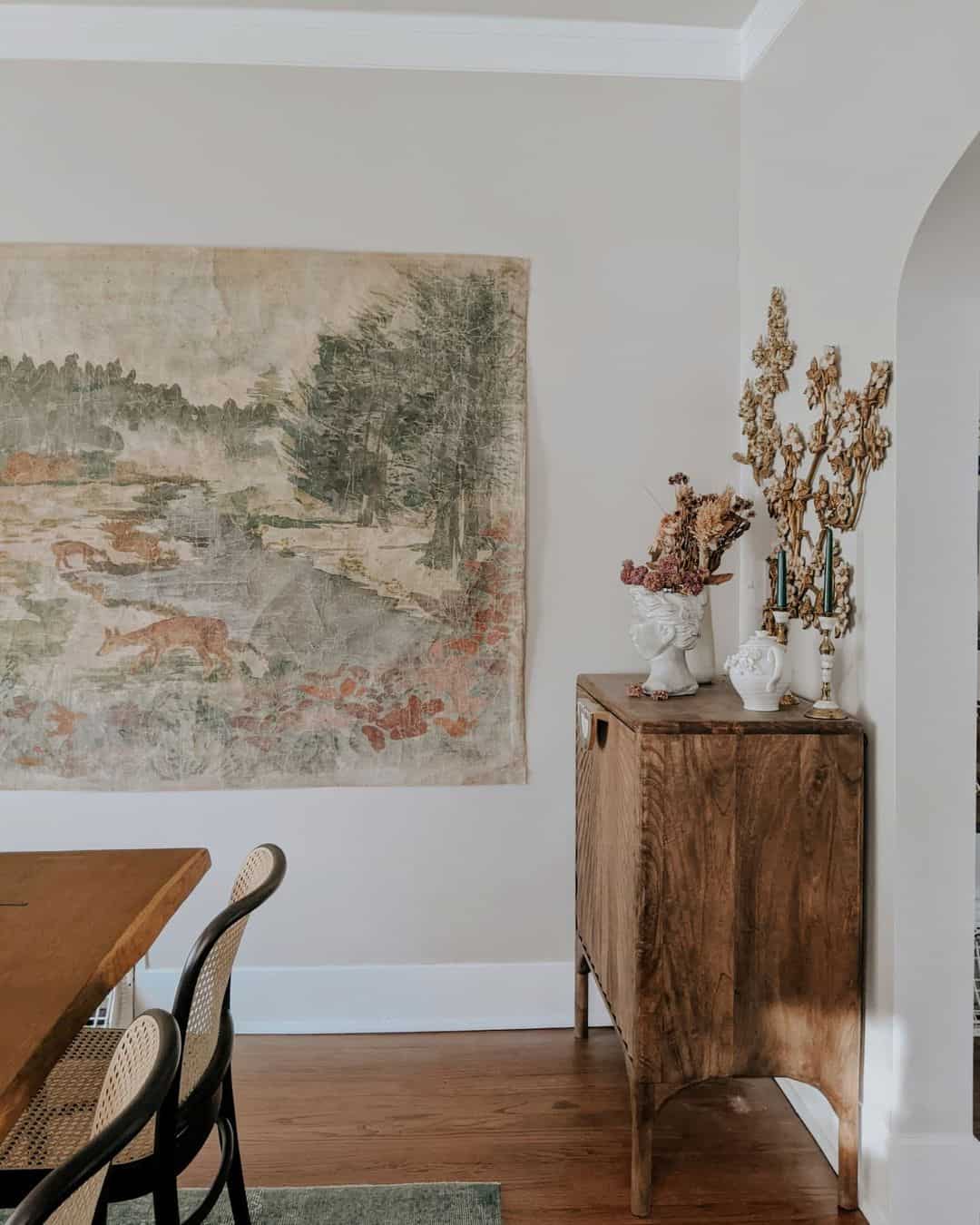 Large Tapestry Artwork Adds a Layered, Historic Feel