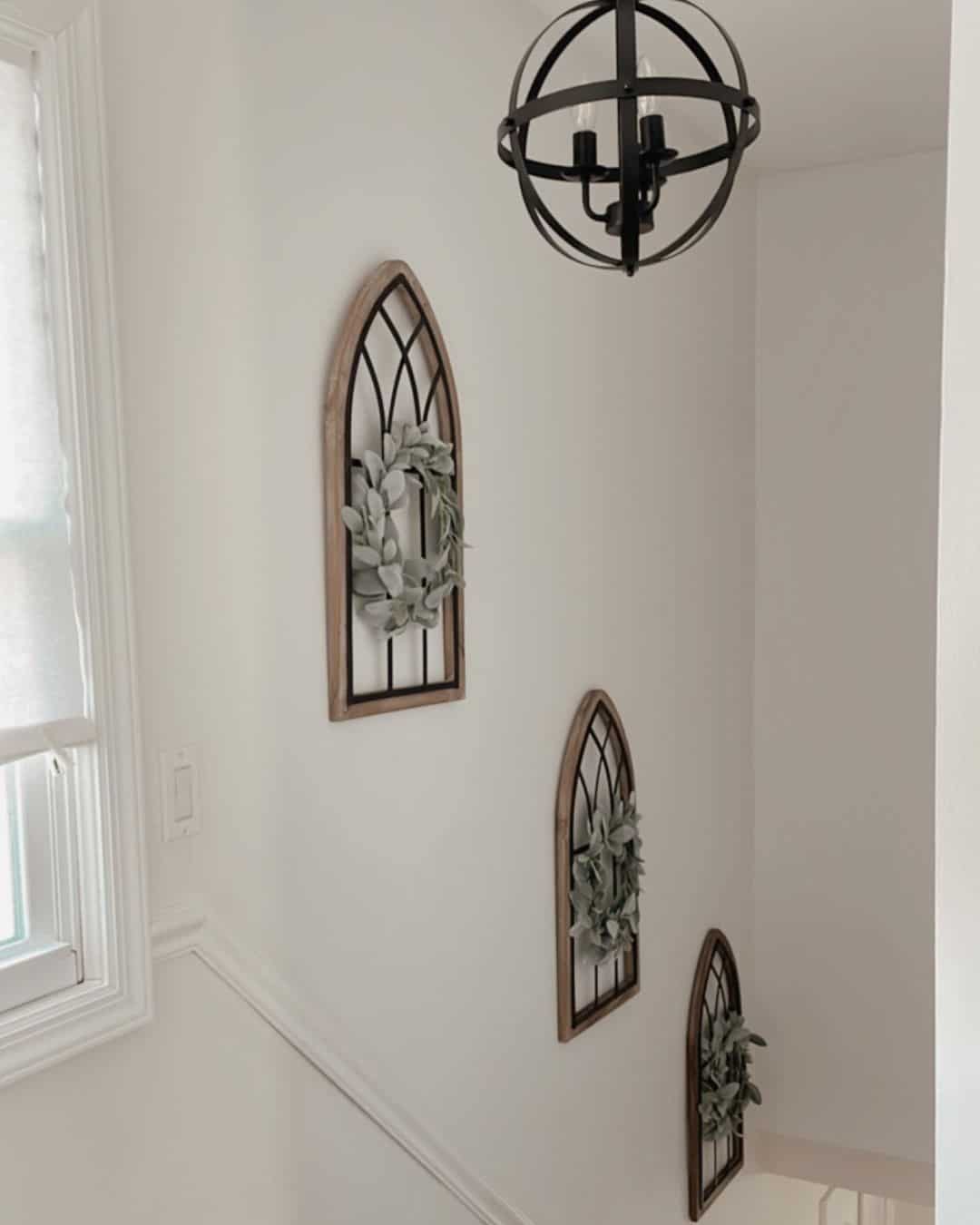 Gothic Arch Wall Decor With Soft Greenery