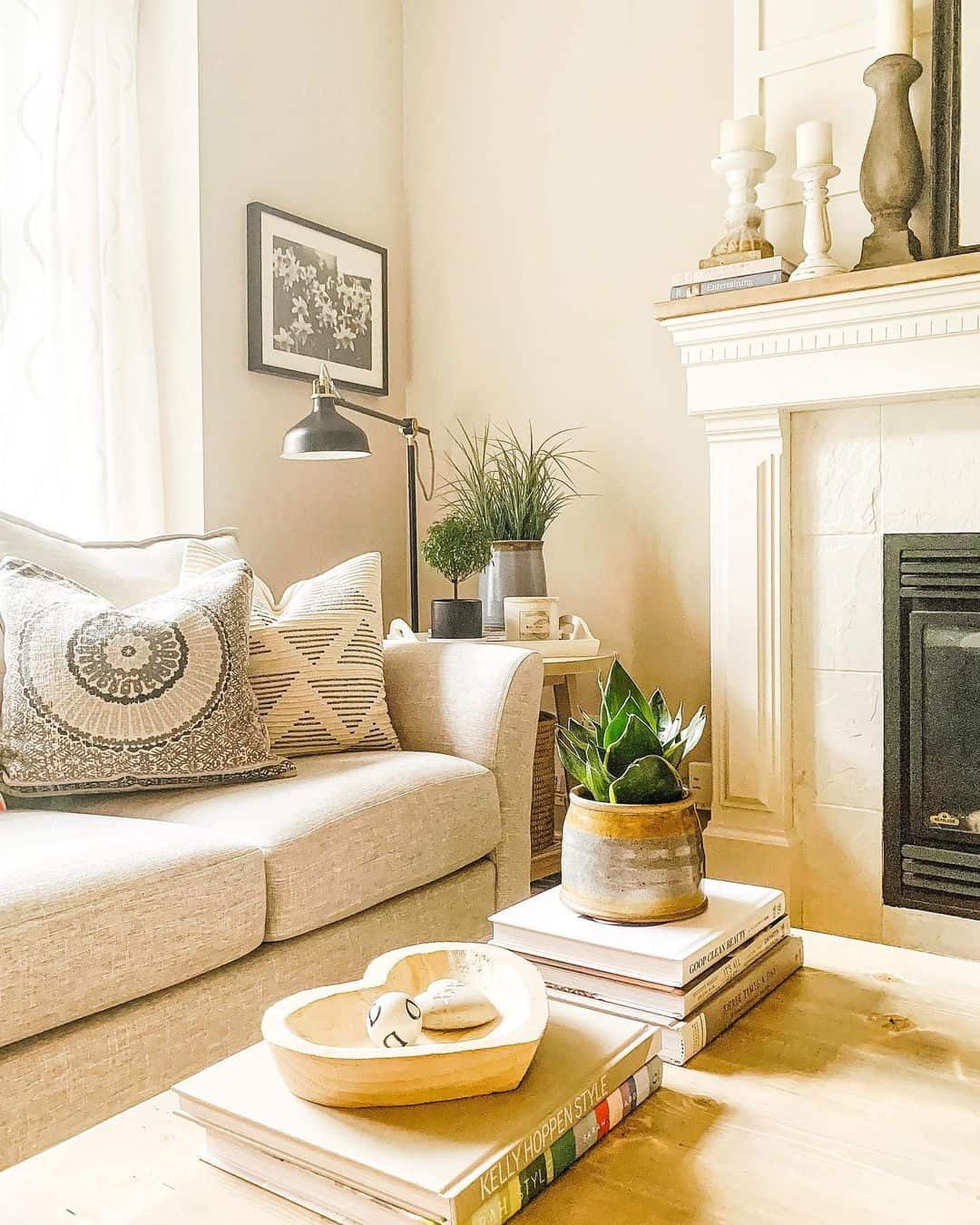 Stack Books Under a Textured Planter for a Living Accent