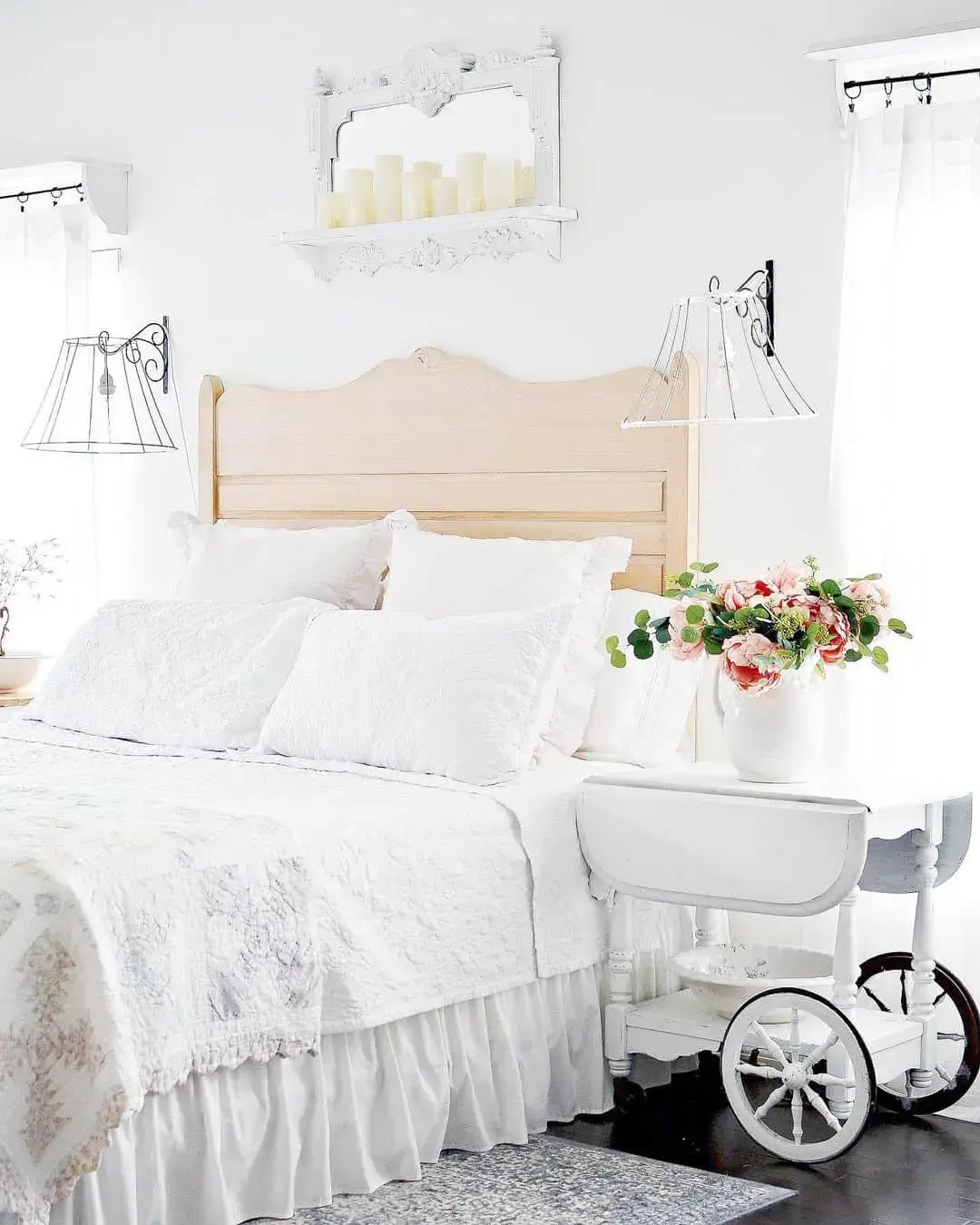 Ornate White Shelf for Candles