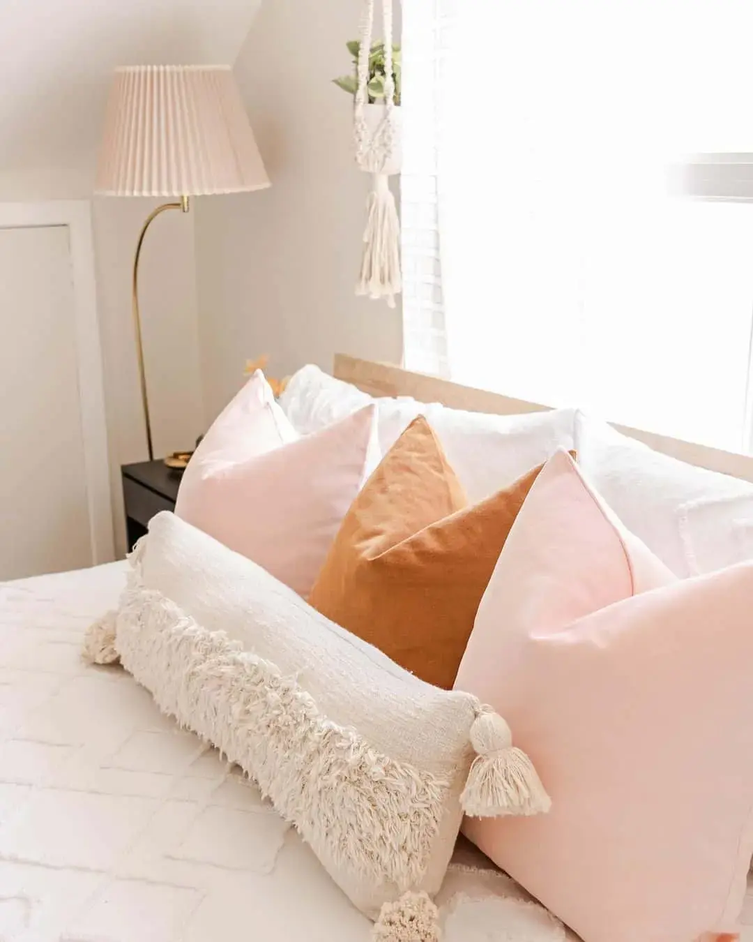 Textured Lumbar Pillow With Tassels
