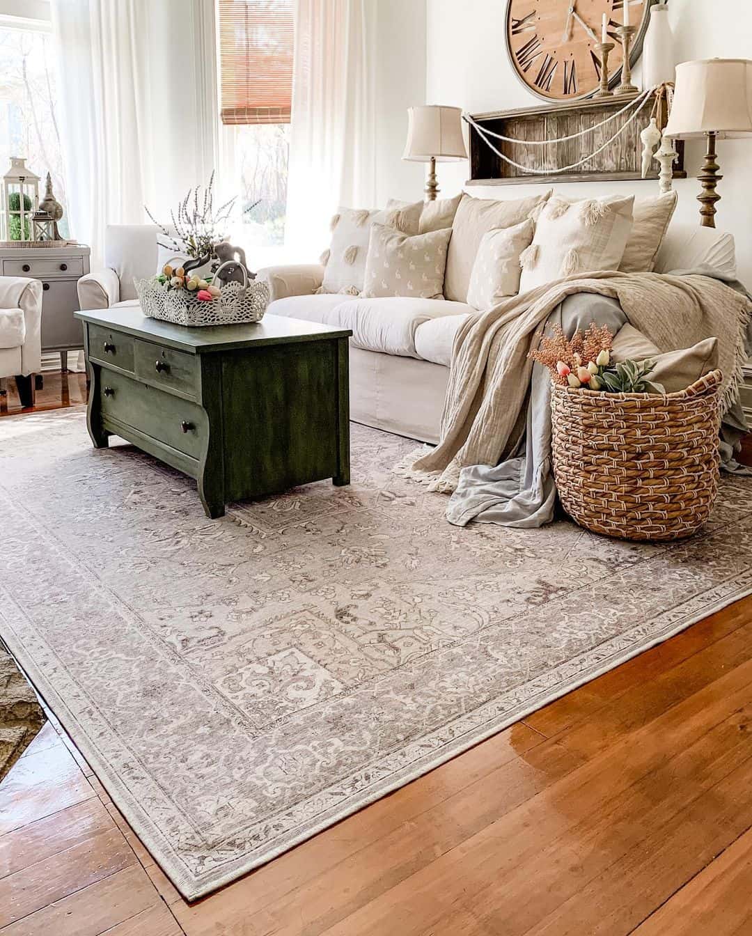 Anchor Your Neutral Space with a Deep Green Coffee Table
