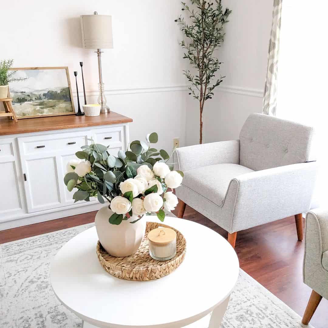 Anchor Your Coffee Table with a Woven Tray
