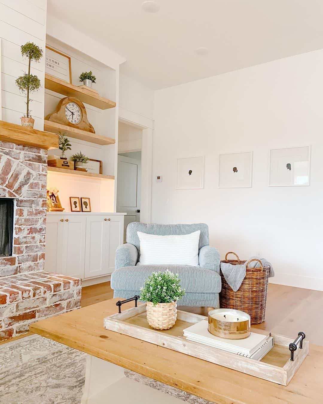 Three Framed Silhouettes Add Personal Art to a White Wall