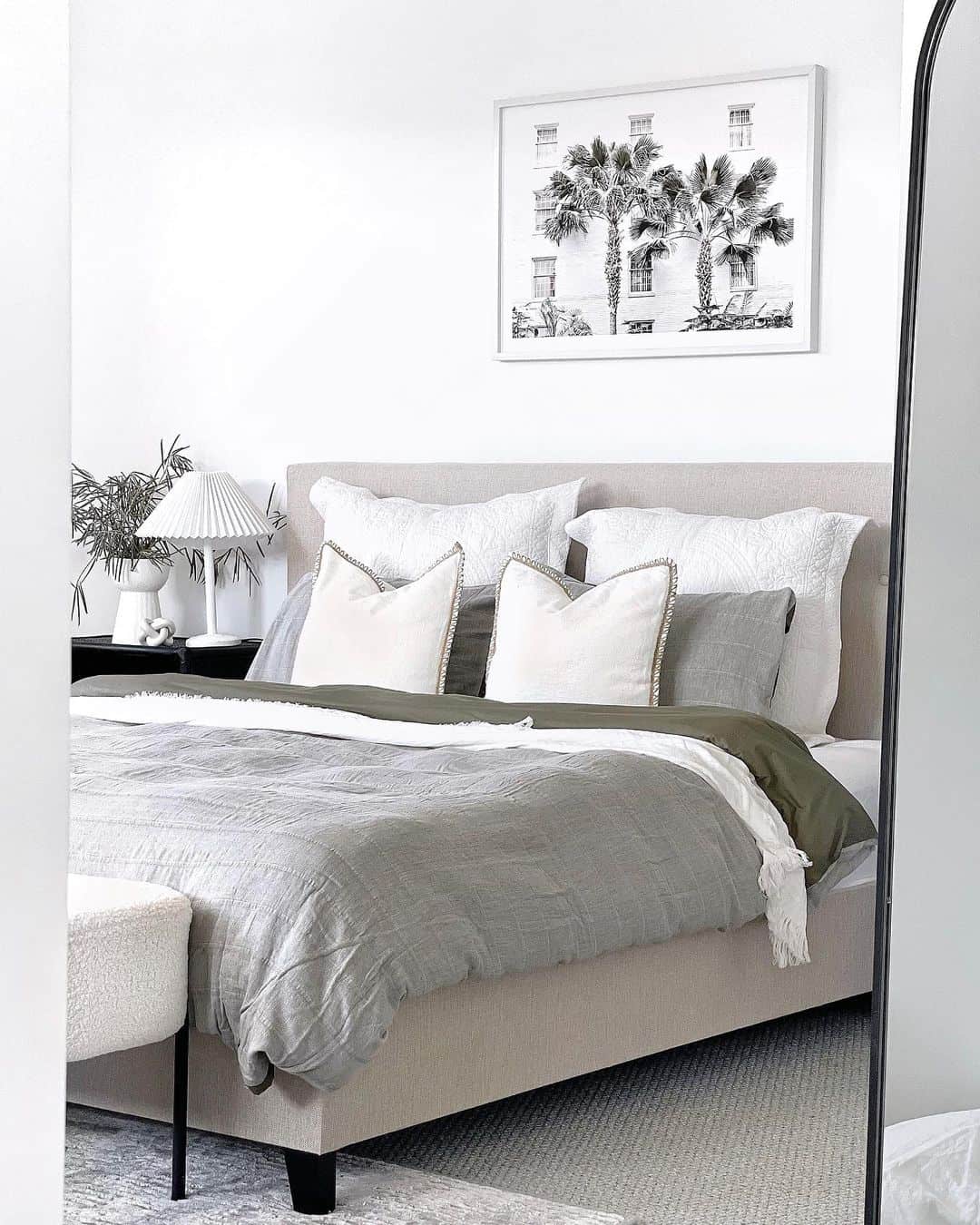 Framed Black and White Palm Tree Art Adds Coastal Sophistication