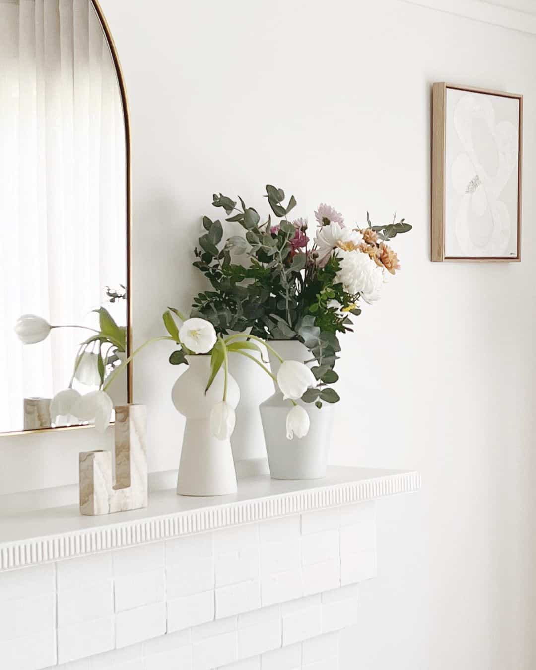 Sculptural White Vases Add Soft Curves