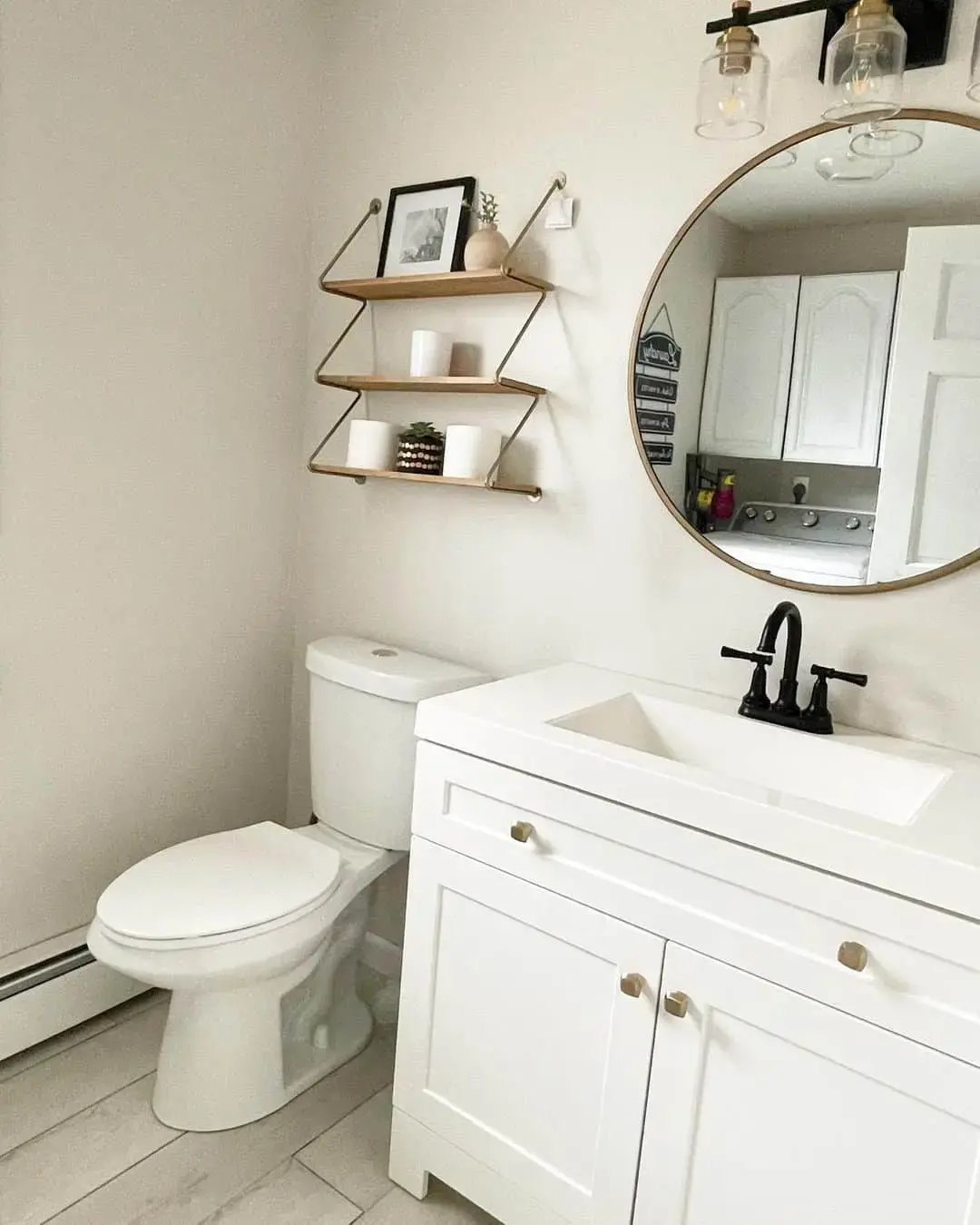 Zigzag Shelves Add Unexpected Style Above the Toilet