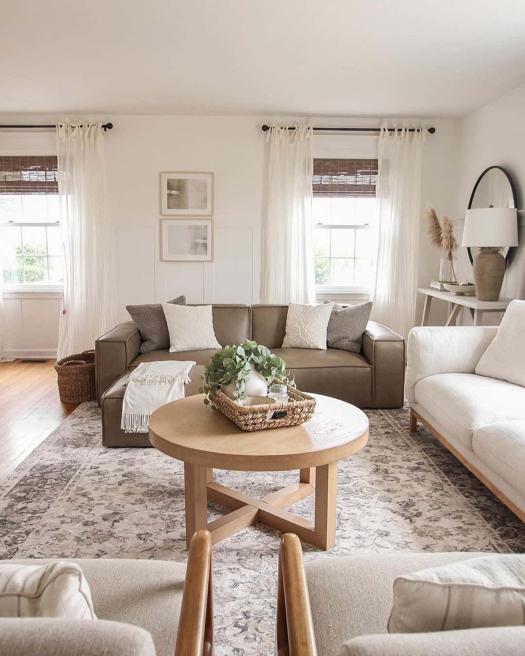 Anchor Your Seating with a Round Wood Coffee Table