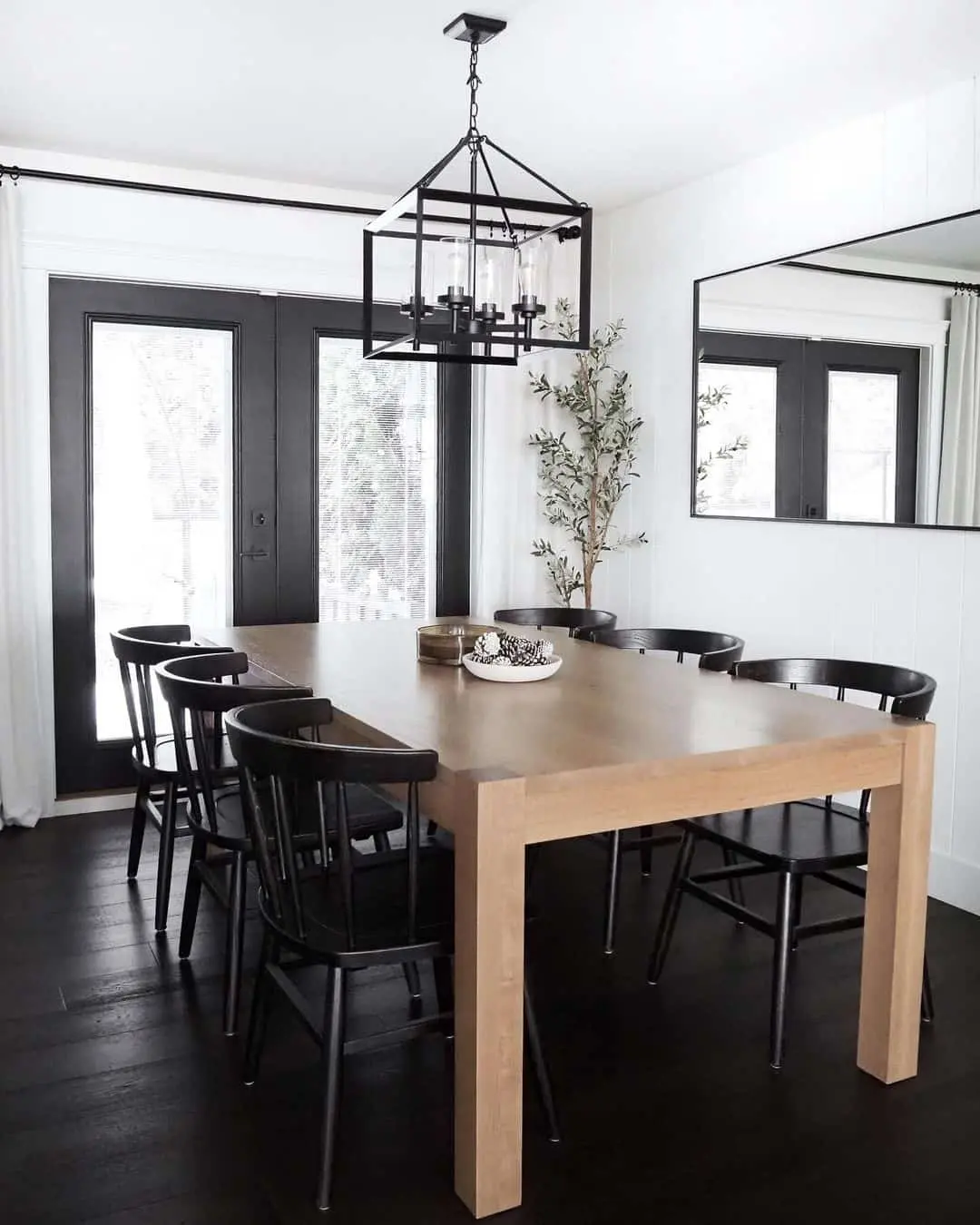 Contrast Your Dining Table with Black Spindle Chairs