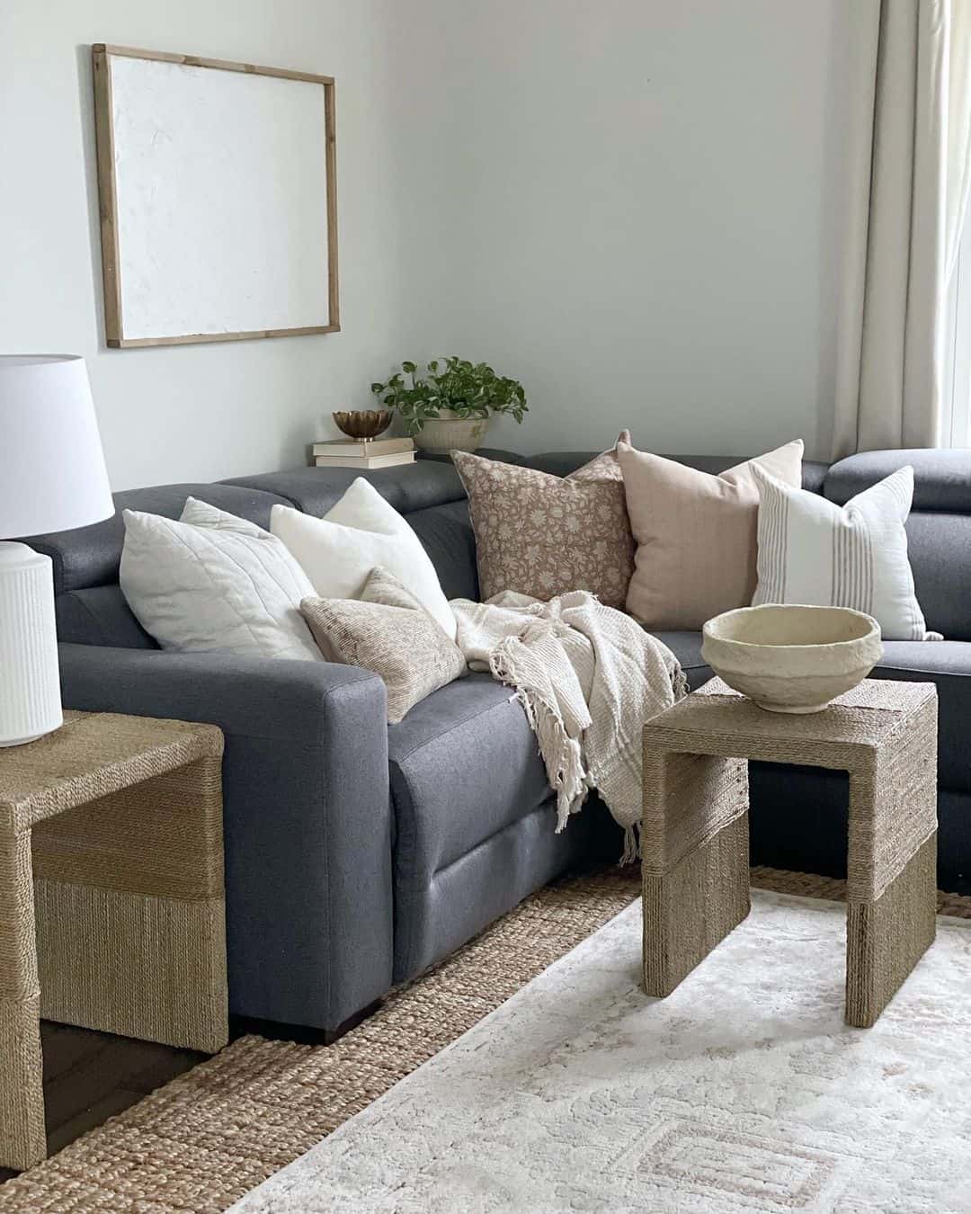 Frame Your Sofa with Jute Side Tables