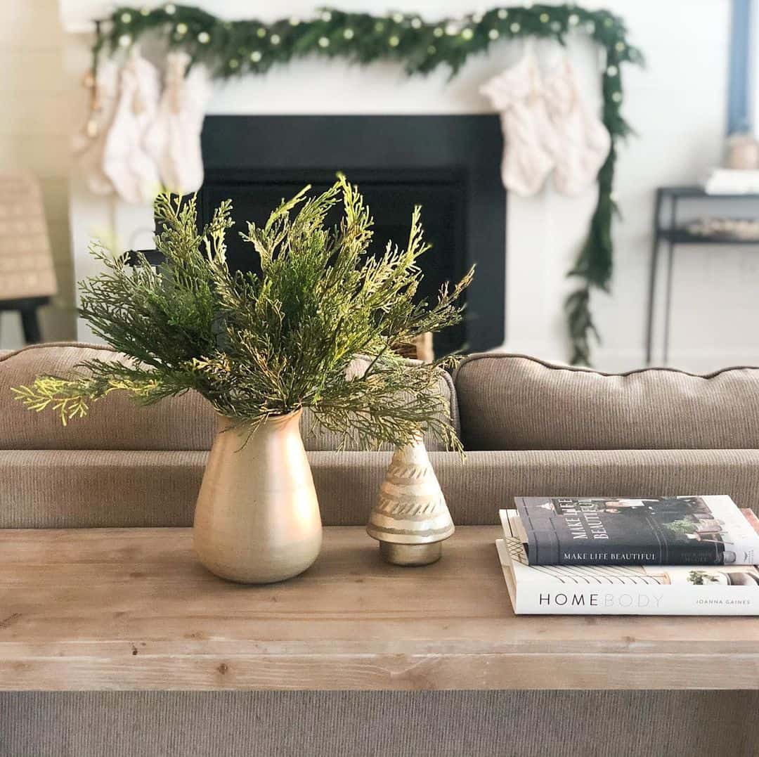 Metallic Vase Holds Lush Greenery