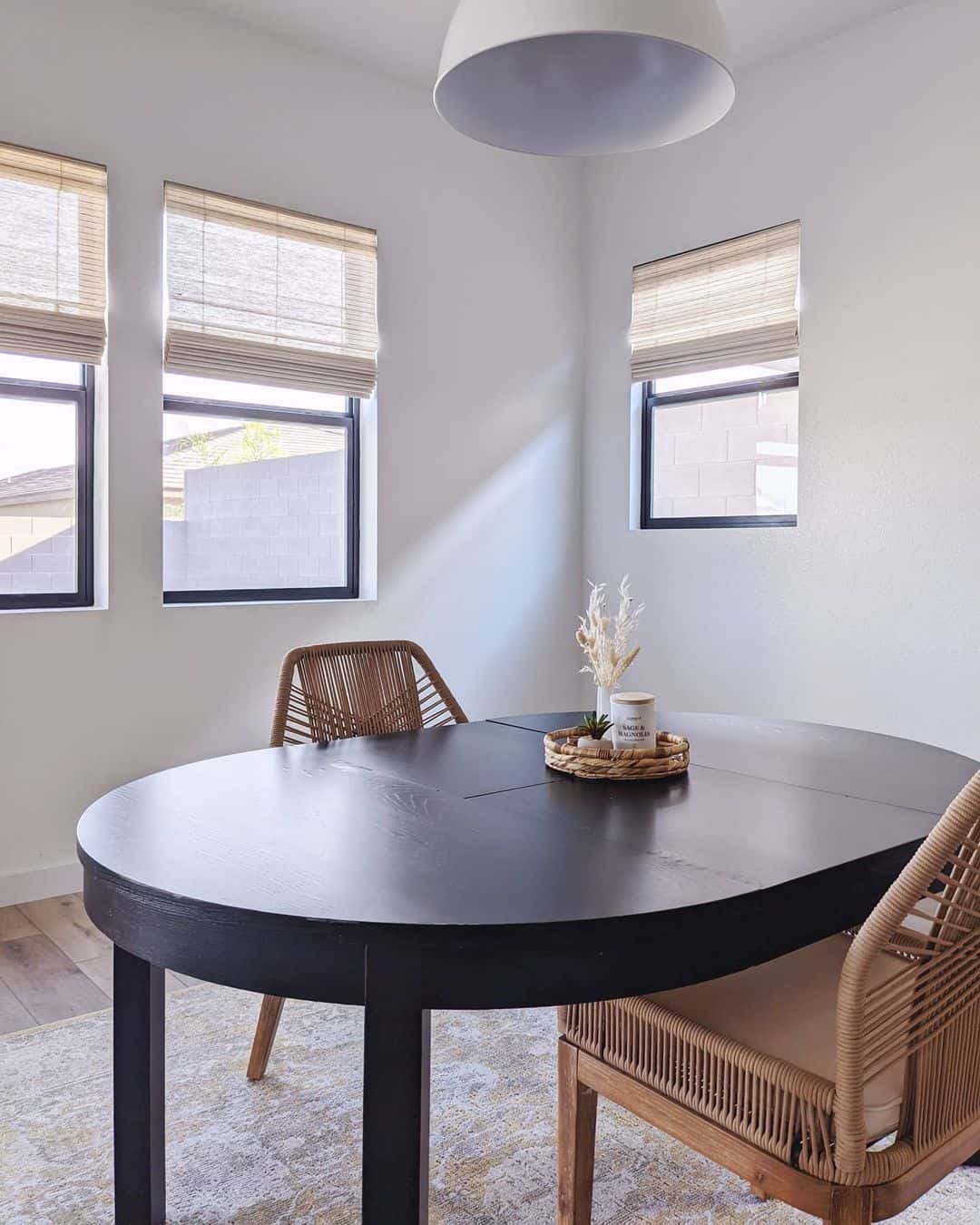 Style an Oval Table with Woven Chairs