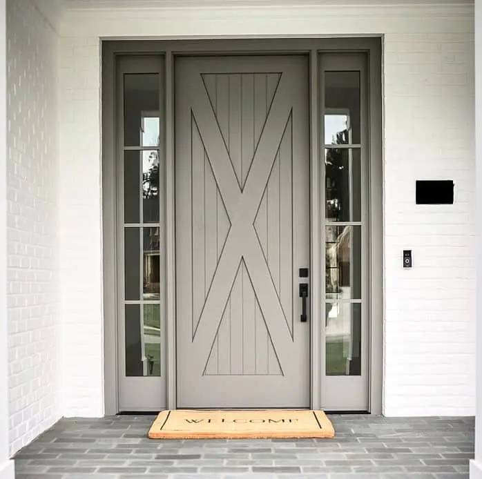 X-Braced Farmhouse Door Adds Geometric Interest to Entry