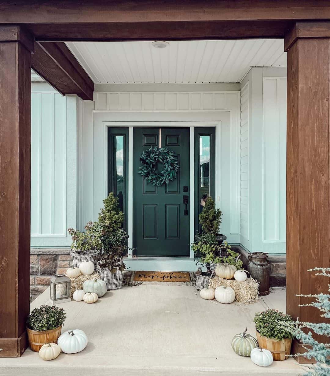 Layer Hay Bales and Baskets for a Textured Fall Vignette