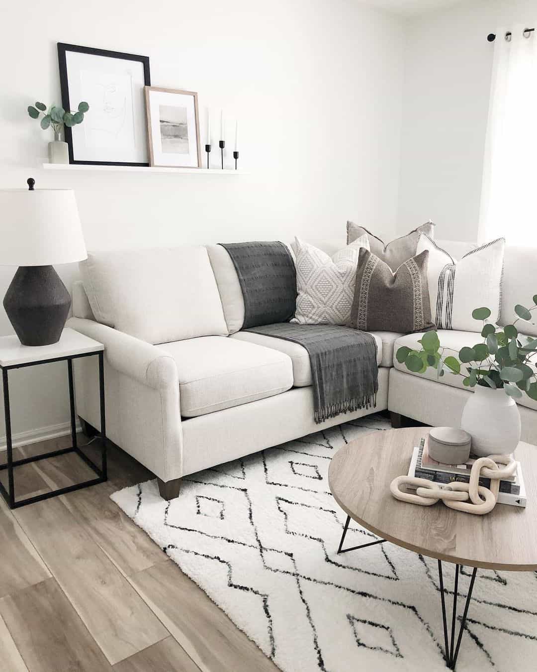 Mix pillow patterns and textures for sofa interest