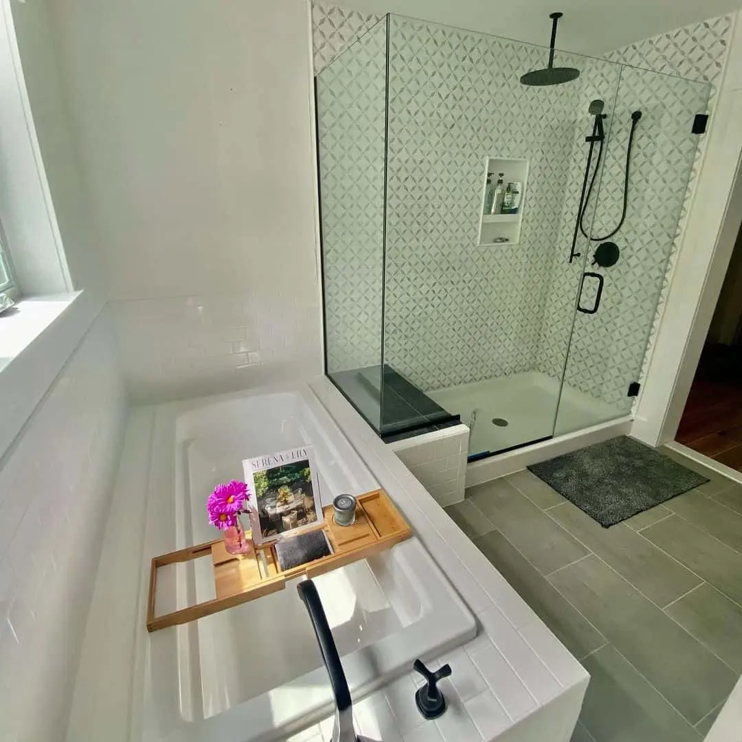 Geometric Shower Tile Adds Subtle Pattern