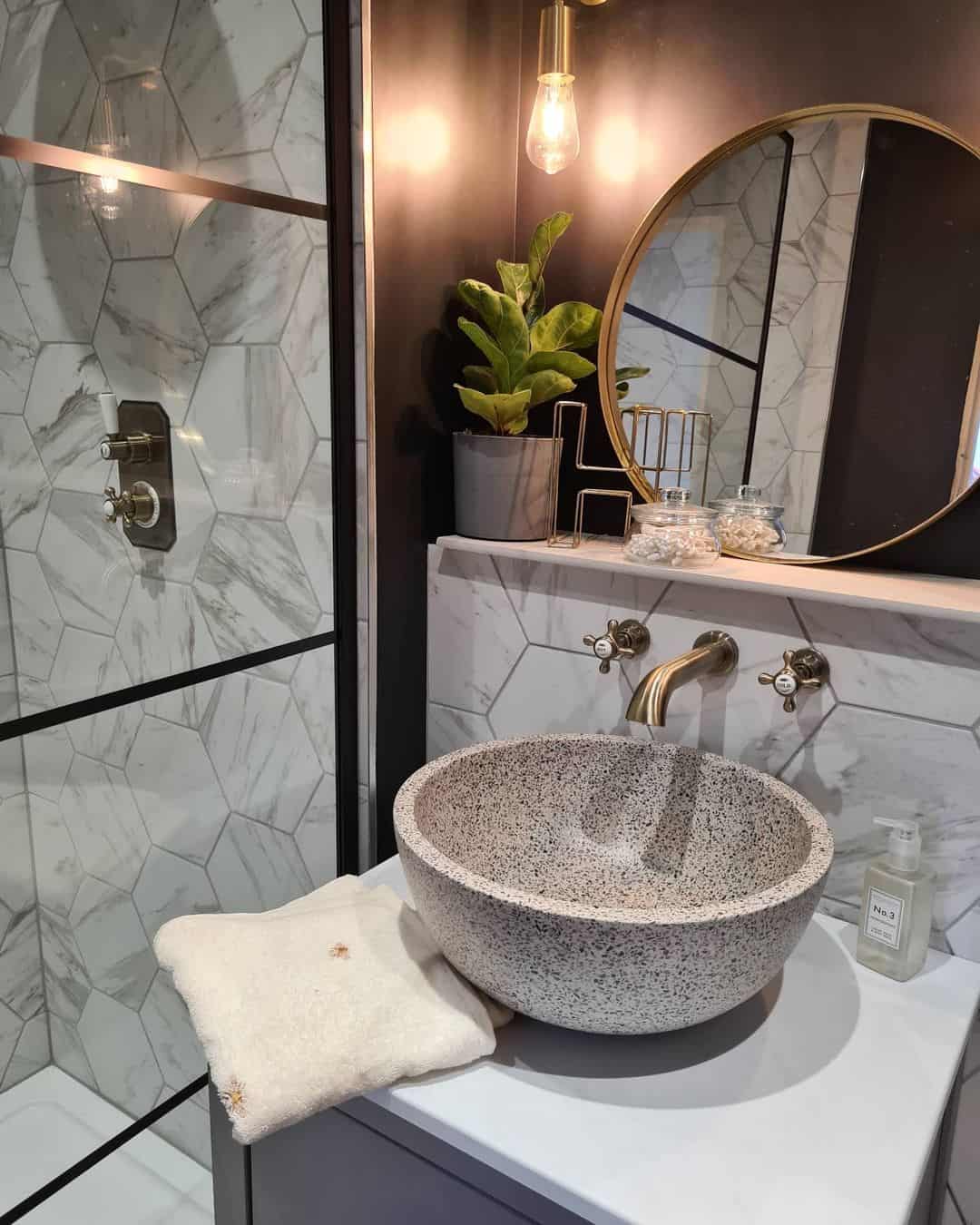 Hexagon Marble Tiles Add Geometric Interest