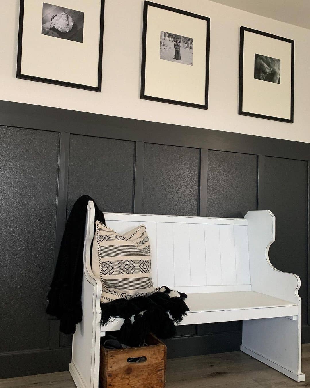 Dramatic Entryway with Charcoal Board and Batten
