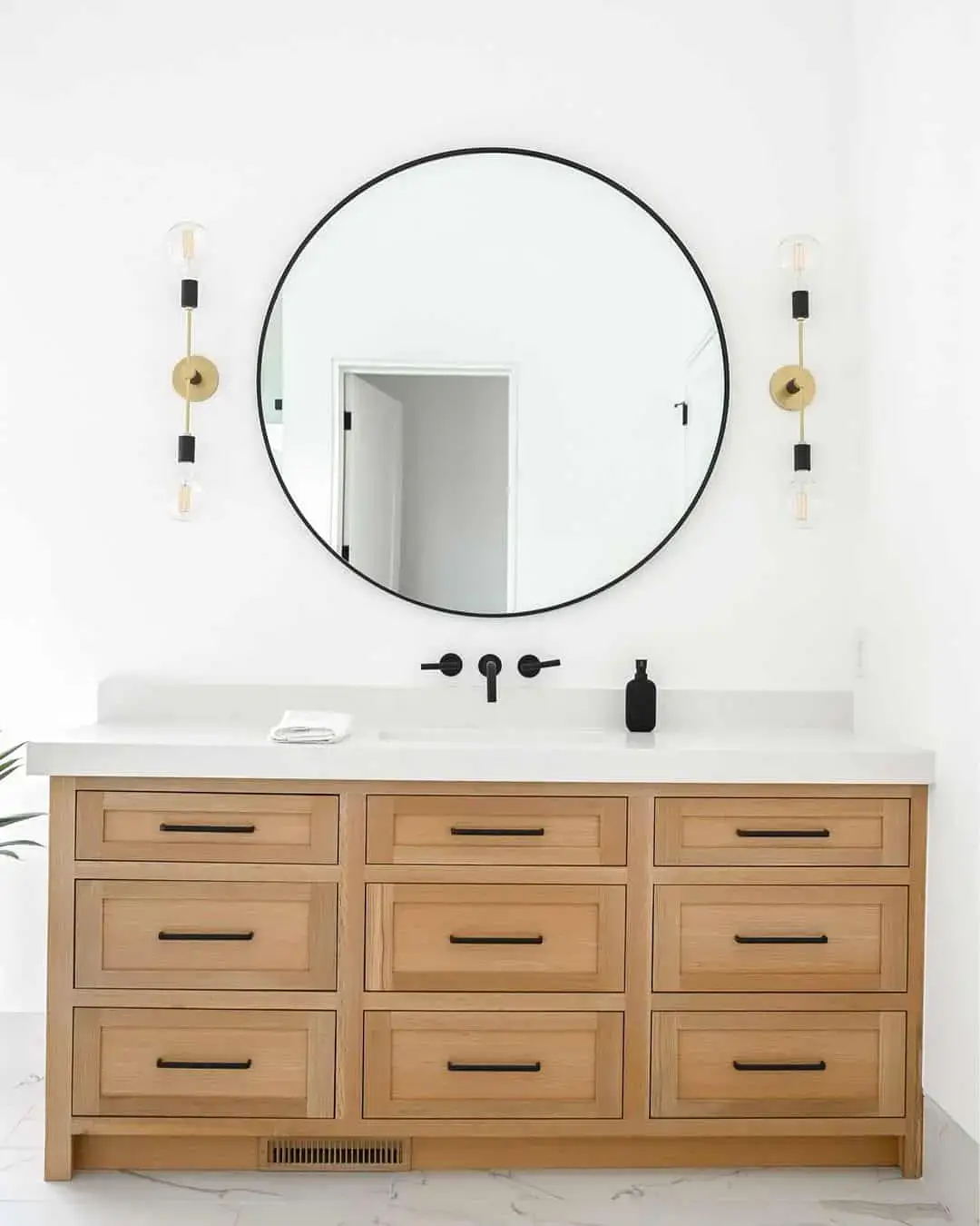 Inset Panel Drawers and Black Hardware for a Clean Look