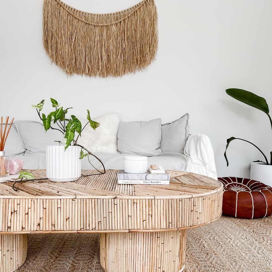 Bring Nature Indoors with a Woven Bamboo Coffee Table