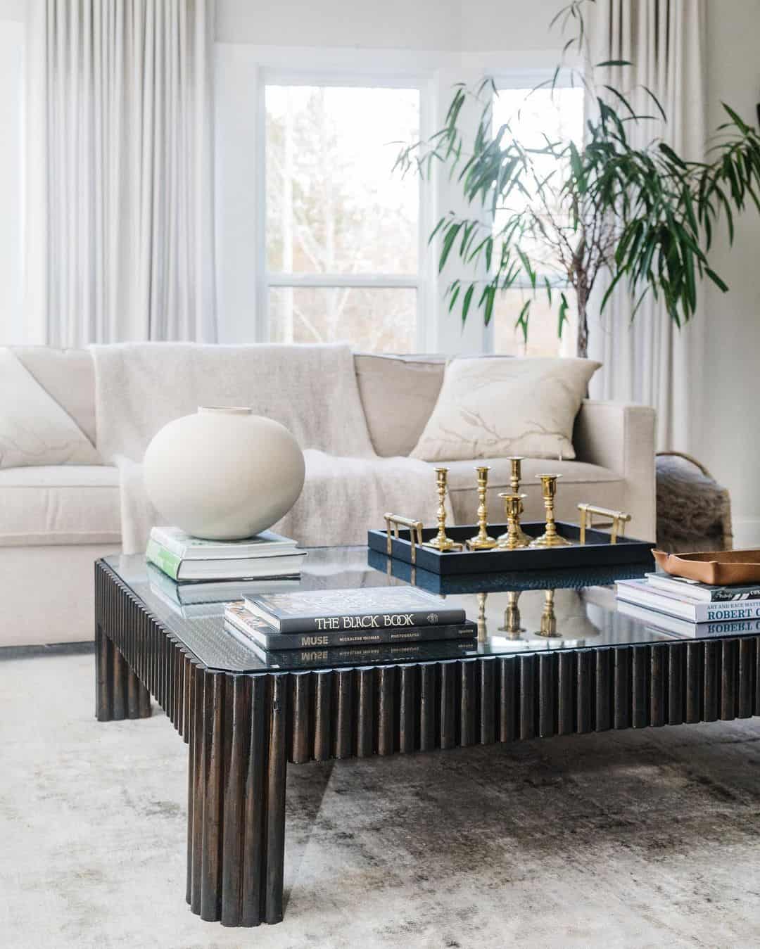 Stacked Books Add Height and Interest to Coffee Table Displays
