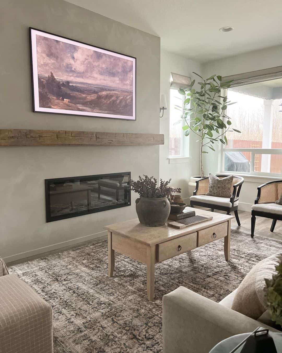 Digital Art Display Blends Seamlessly With Traditional Fireplace