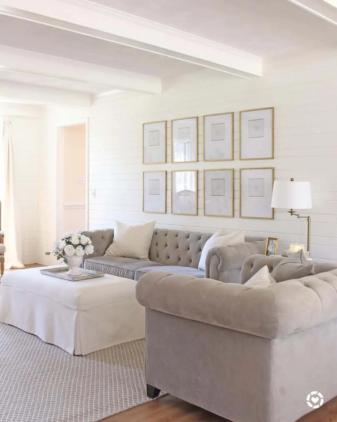 Anchor Your Neutral Space with a White Slipcovered Ottoman