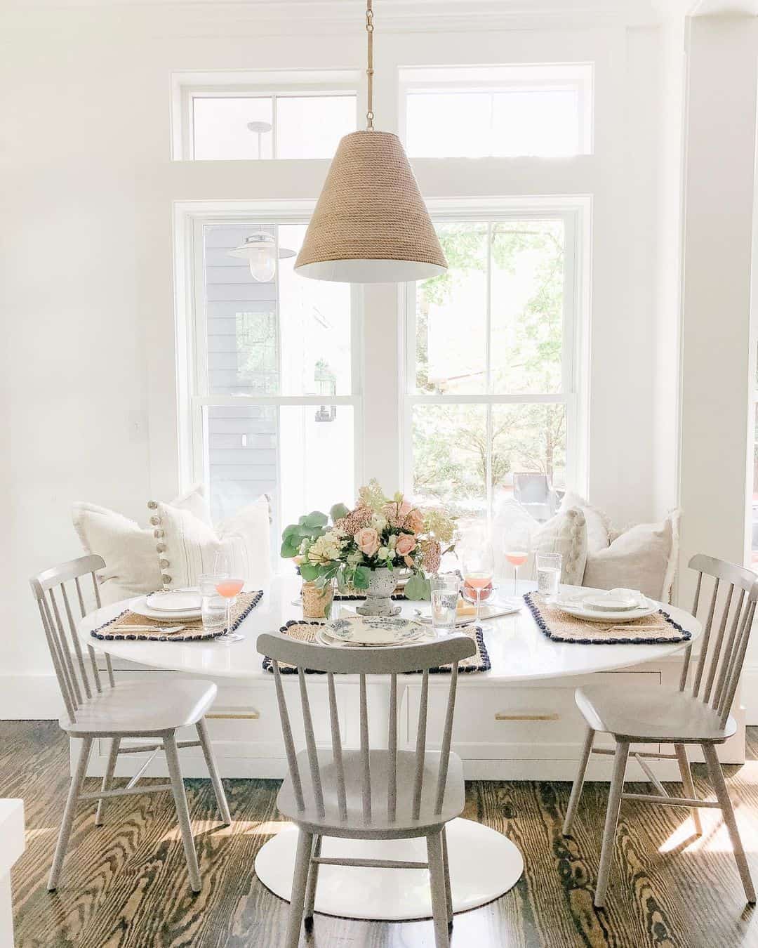 White Oval Table with Integrated Storage Drawers