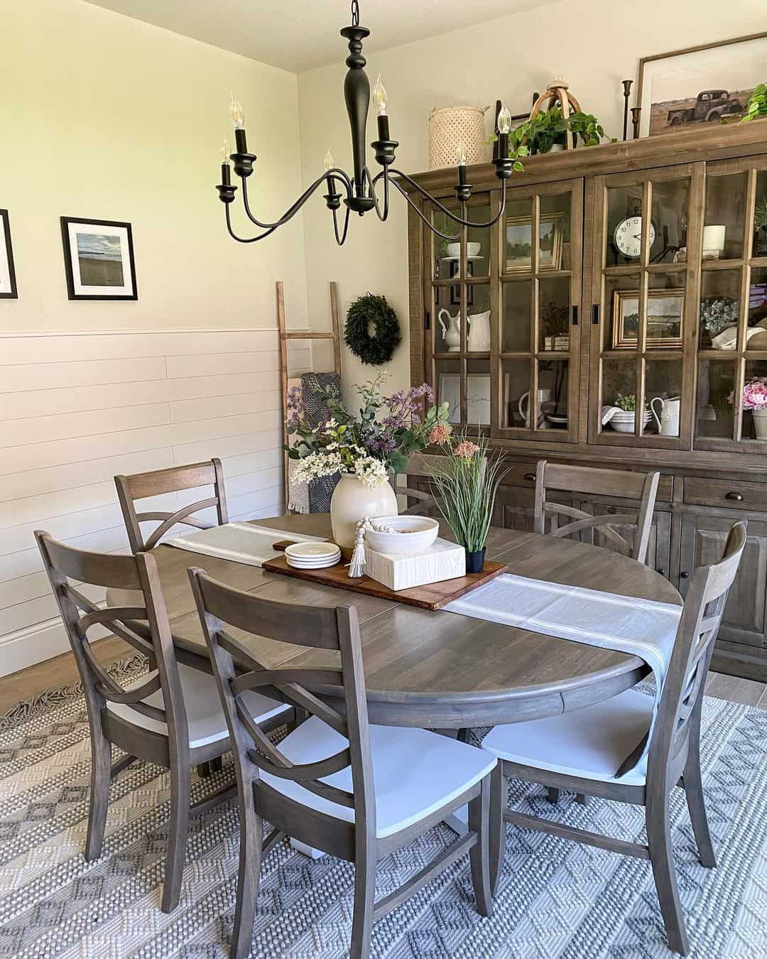 Weathered Gray Table with Casual X-Back Chairs