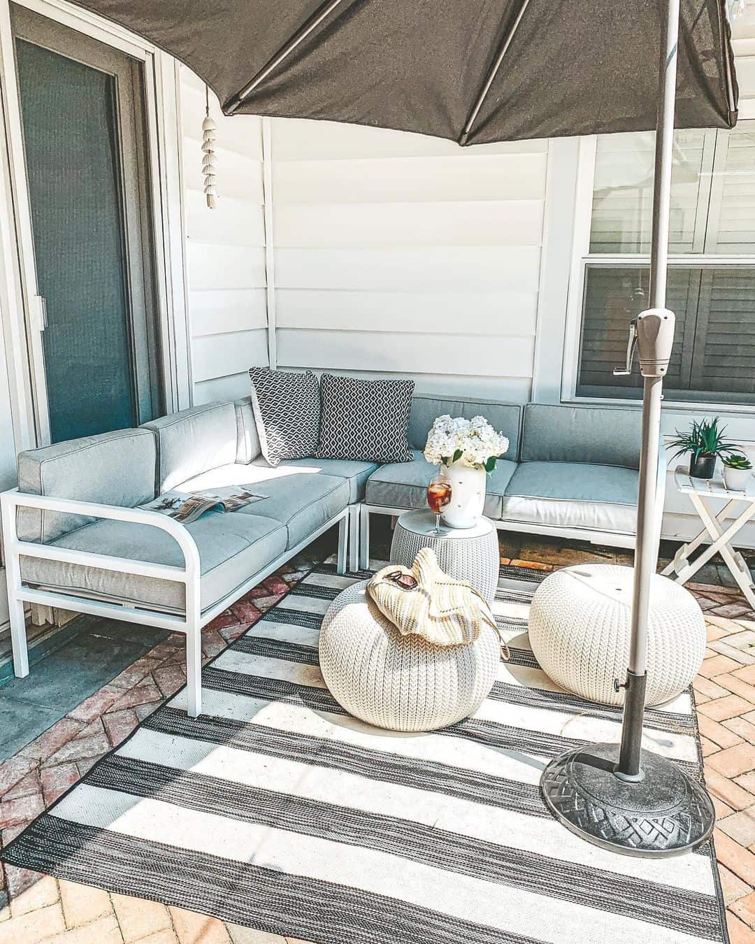 Textured Poufs Add Casual Seating and Footrests